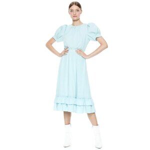 Alice + Olivia NWT $375 XS/0 Powder Blue Vida Puff Sleeve Midi Dress